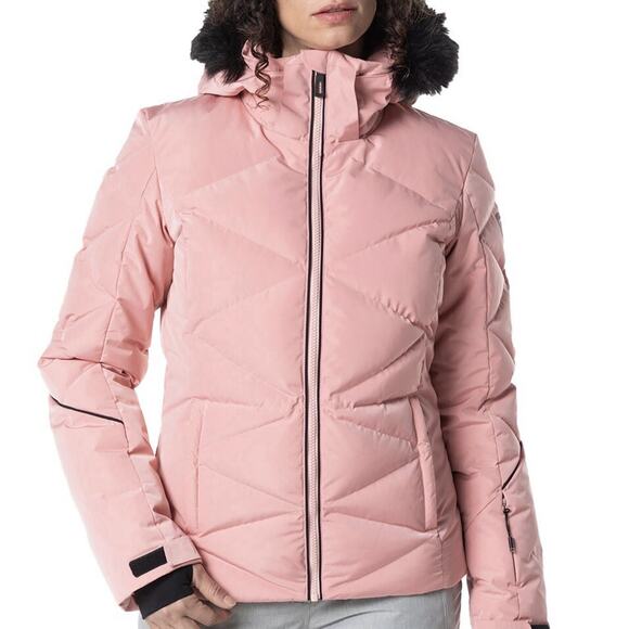 Rossignol Jacket Sz XL Womens Cooper Pink Staci Pearly Full Zip Black Winter - Picture 2 of 16